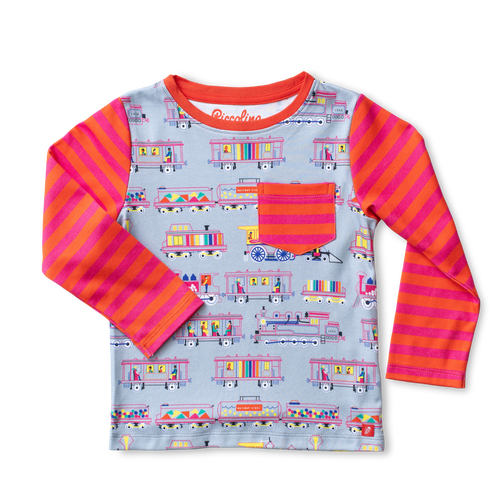 Piccolina Locomotives Themed Long Sleeve Tee - FINAL SALE