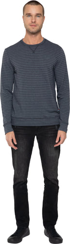 Sol Angeles Mens Tonal Stripe Pullover in Black