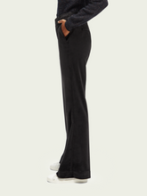 Load image into Gallery viewer, Scotch &amp; Soda Velvet High-Rise Flared Trousers in Black - FINAL SALE