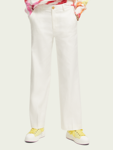 Scotch and Soda Edie High Rise Wide Leg Pant in Off White - FINAL SALE